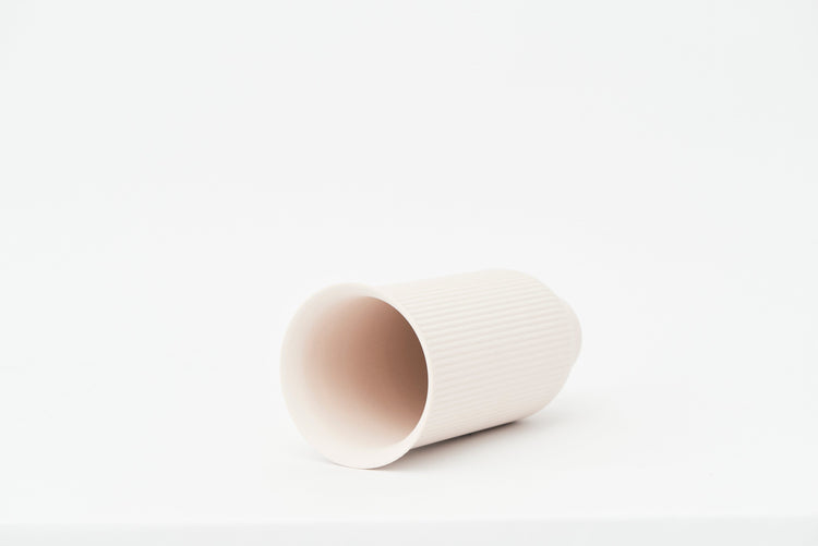 Pullen and Co Home Decor Hayley - Ribbed Blush Vase (7641530138795)