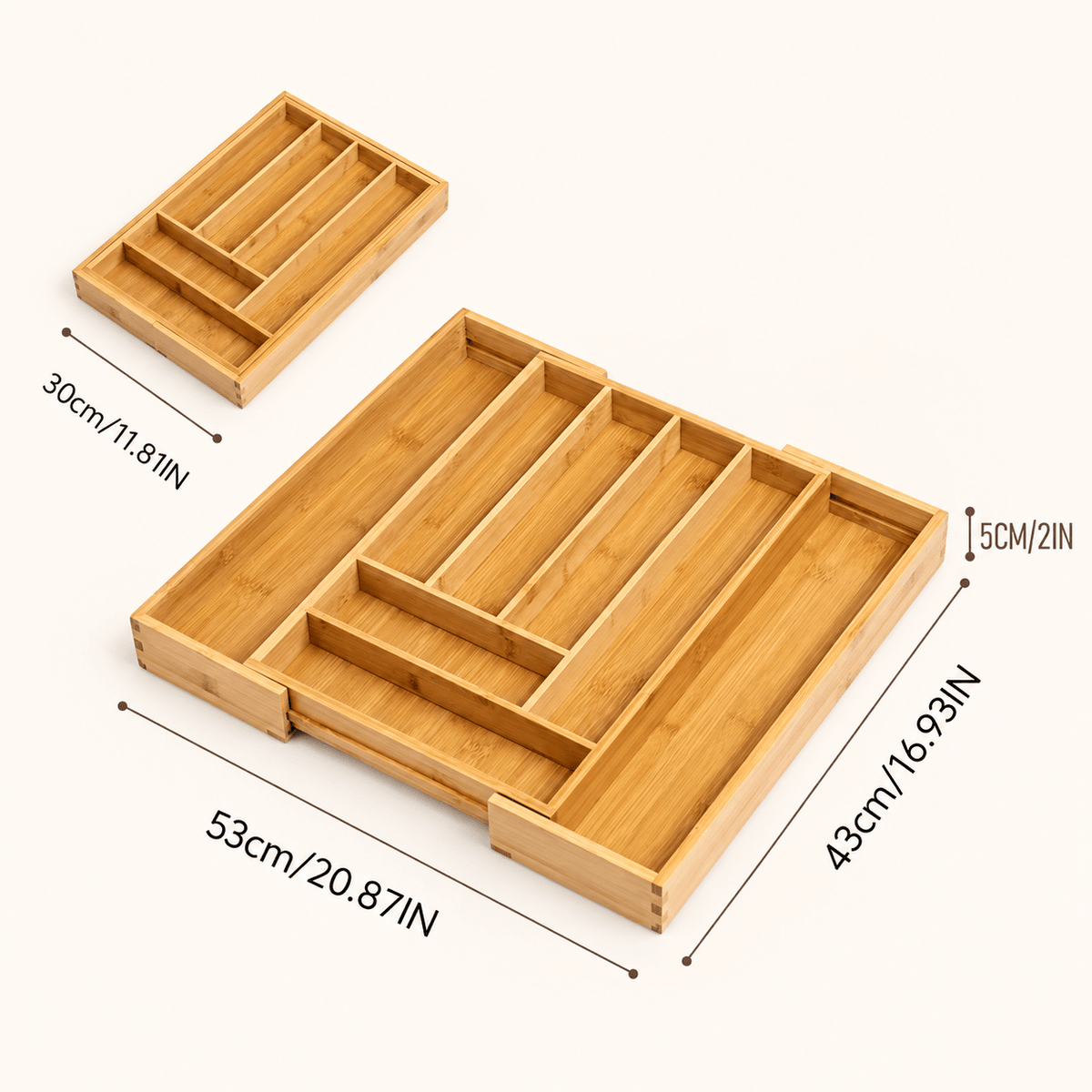 Expandable Bamboo Cutlery Tray – Adjustable Drawer Organiser | Kitchen & Homeware Australia | Pullen and Co