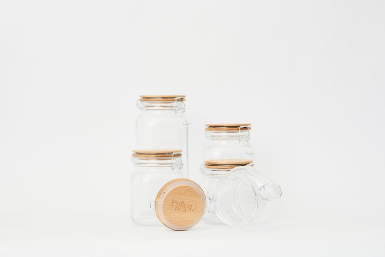 Pullen and Co 5-Piece Glass Clip Jars (FREE LABELS) (6194083594411)