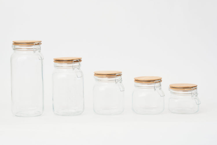 Pullen and Co 5-Piece Glass Clip Jars (FREE LABELS) (6194083594411)