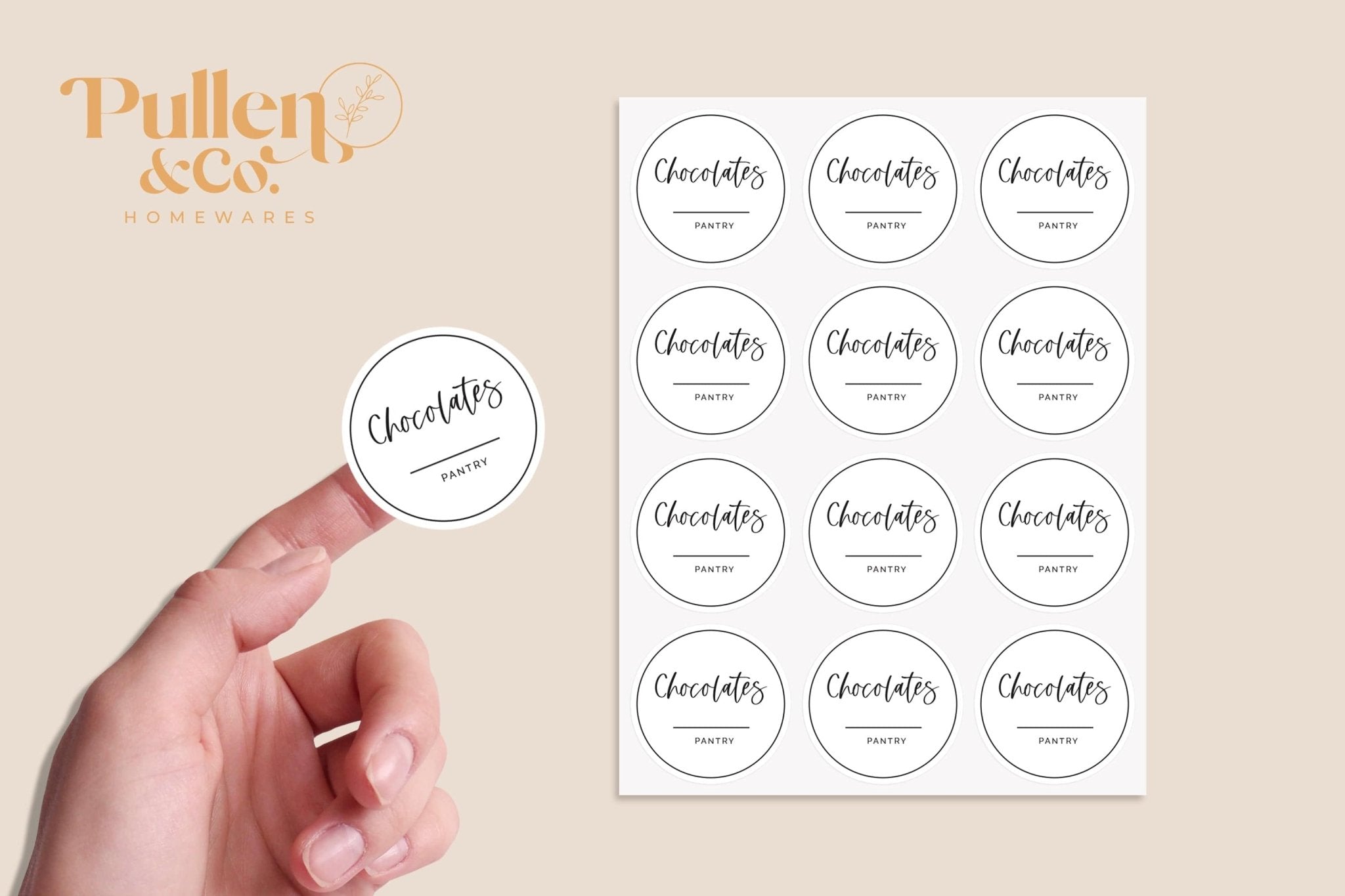 Round Sticker Labels (Custom) | Kitchen & Homeware Australia | Pullen and Co