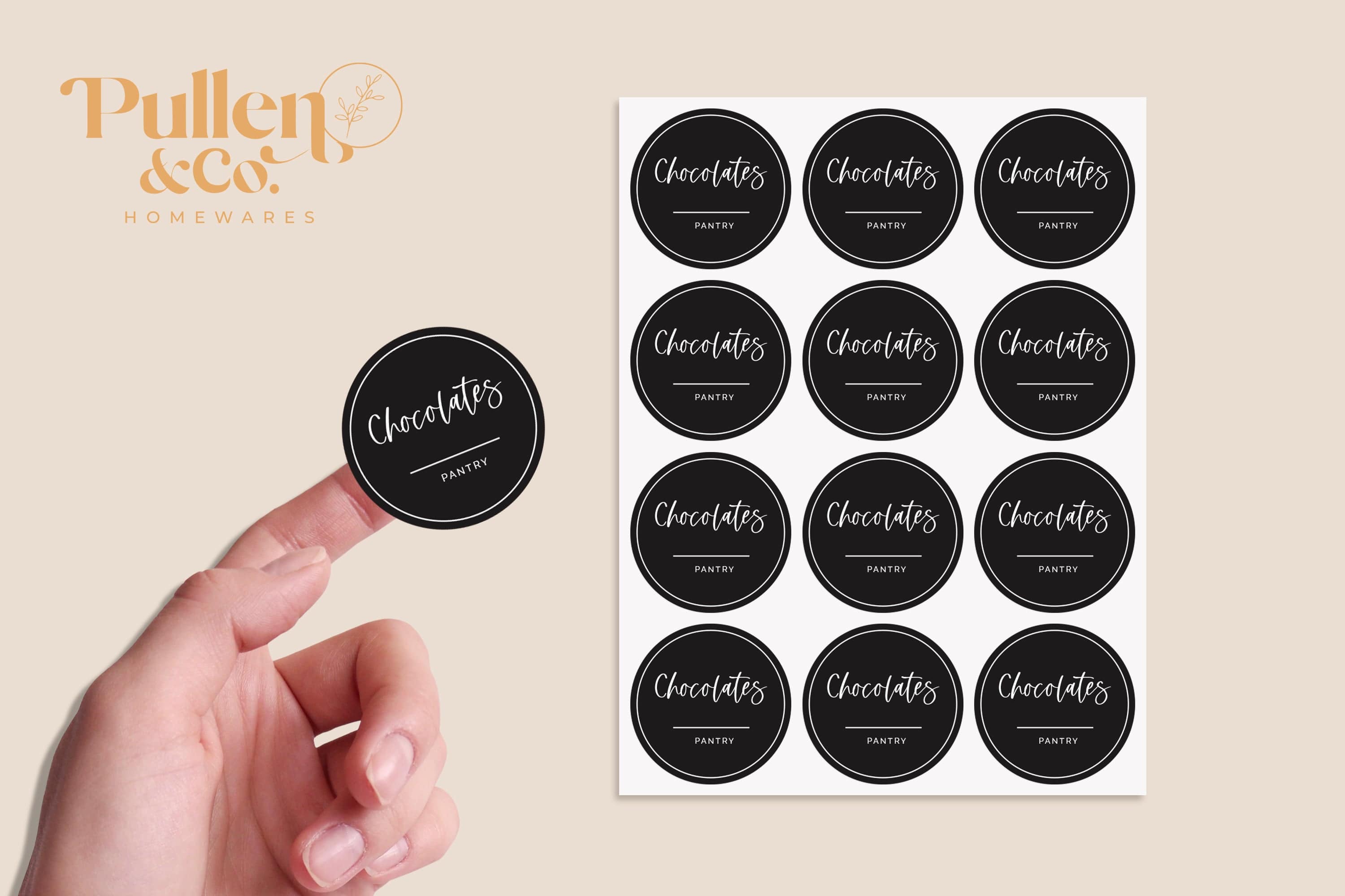 Pullen and Co Food & Beverage Labels Round Sticker Labels (Custom) (7373036519595)