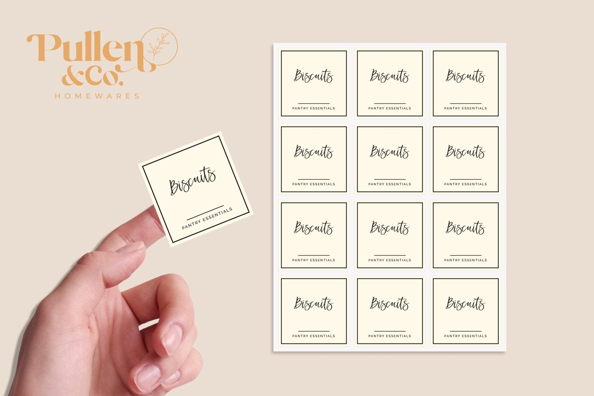 Square Sticker Labels (Custom) | Kitchen & Homeware Australia | Pullen and Co