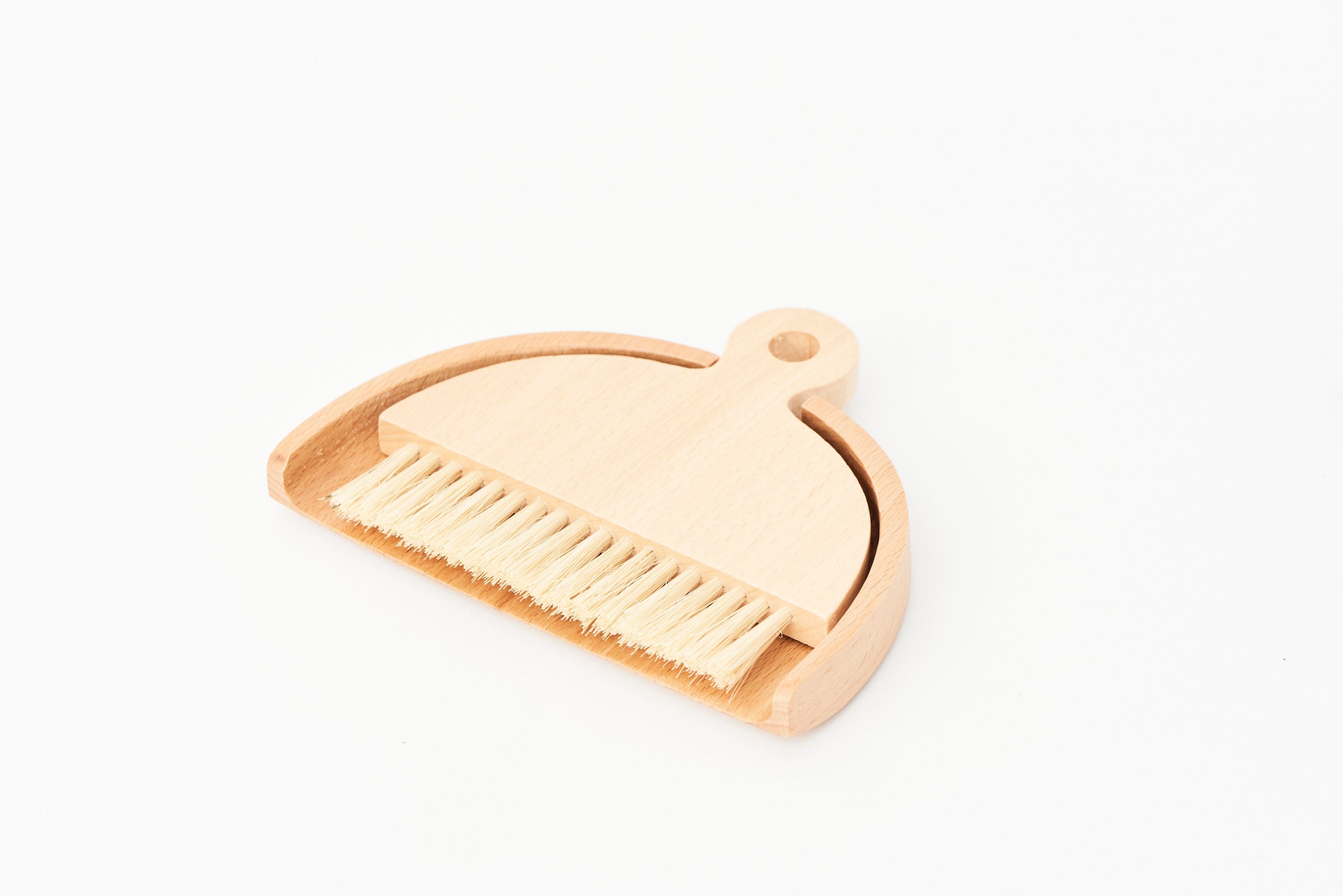 Pullen and Co Household Cleaning Supplies Table birchwood brush and dustpan (7347397296299)