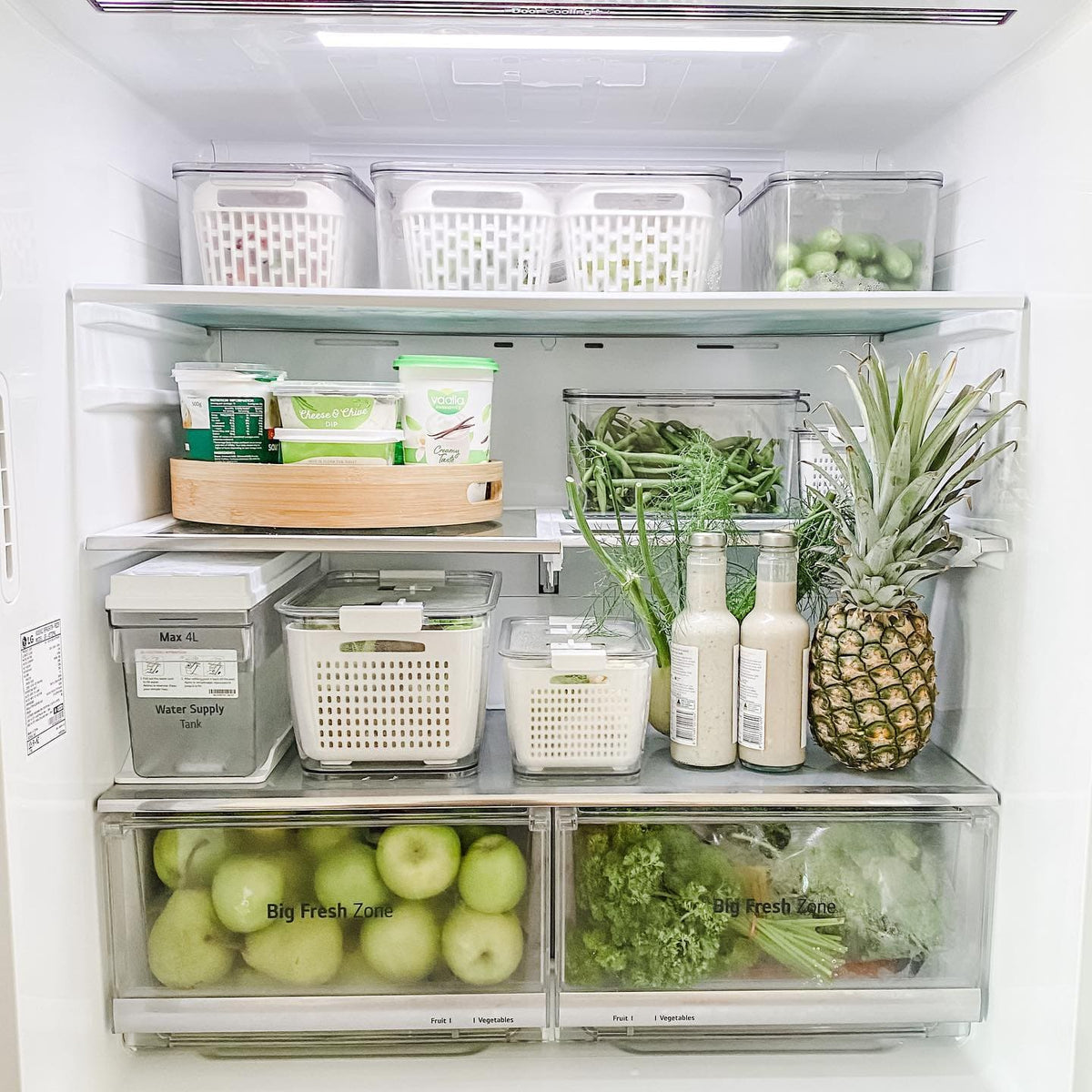 Vegetable storage container for organised fridge storage