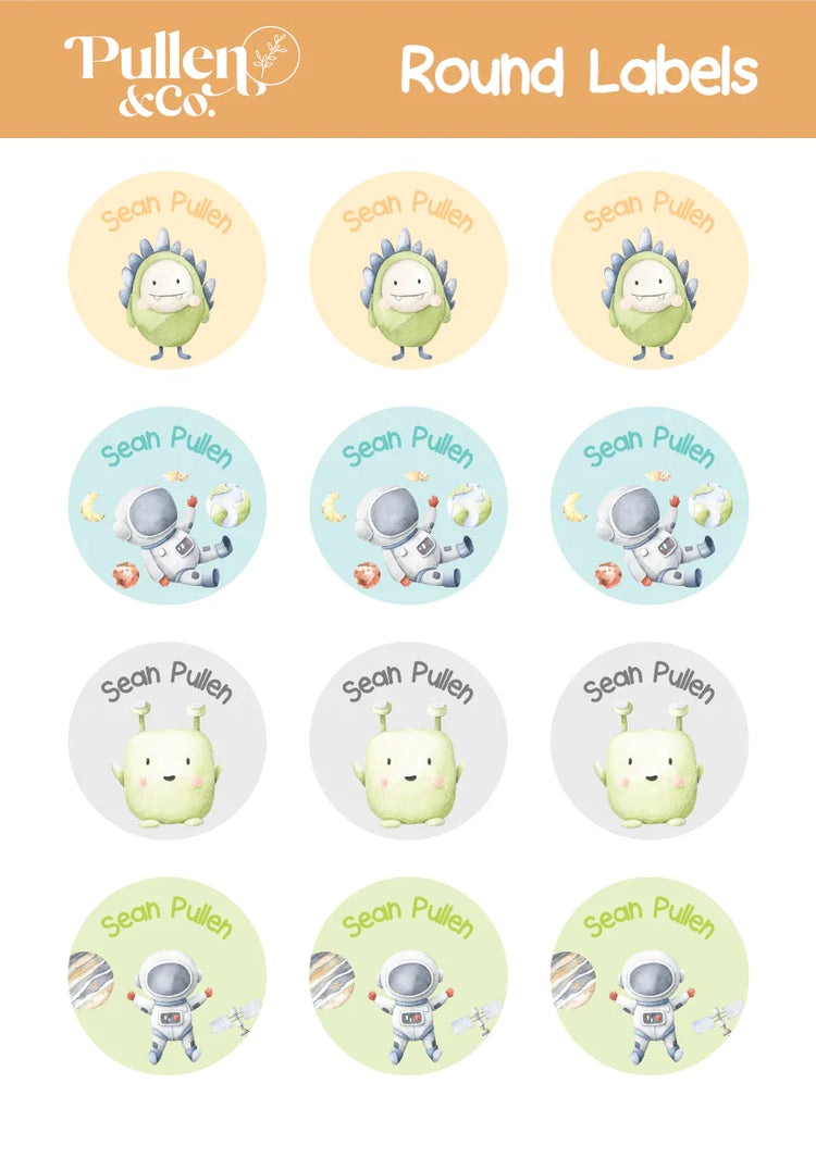 Pullen and Co Personalised Kids Sticker Labels (7506882035883)