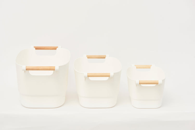 Pullen and Co Plastic and Bamboo Storage Basket (FREE LABELS) (6727170687147)