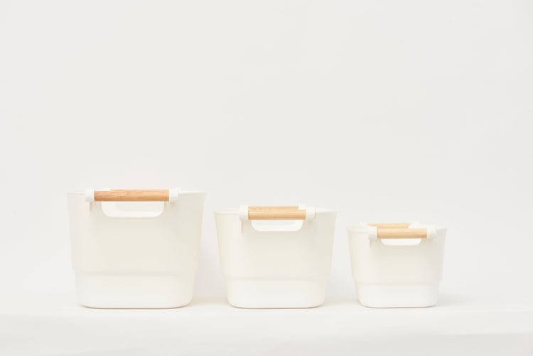 Pullen and Co Plastic and Bamboo Storage Basket (FREE LABELS) (6727170687147)