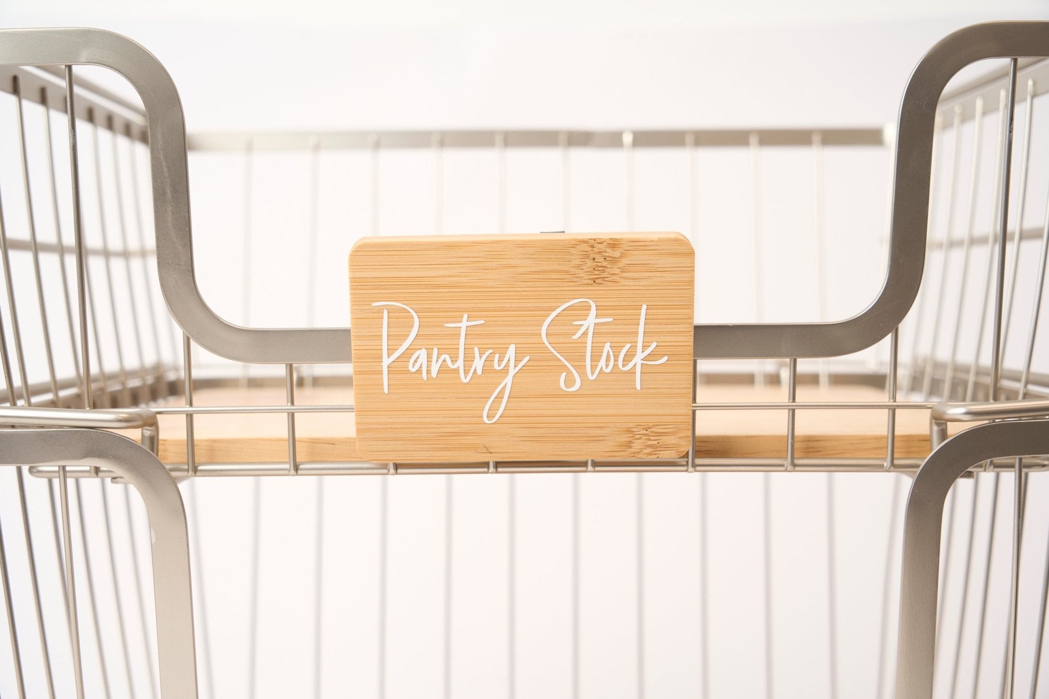 Stackable Hanging Metal Basket Brushed Nickel | Kitchen & Homeware Australia | Pullen and Co
