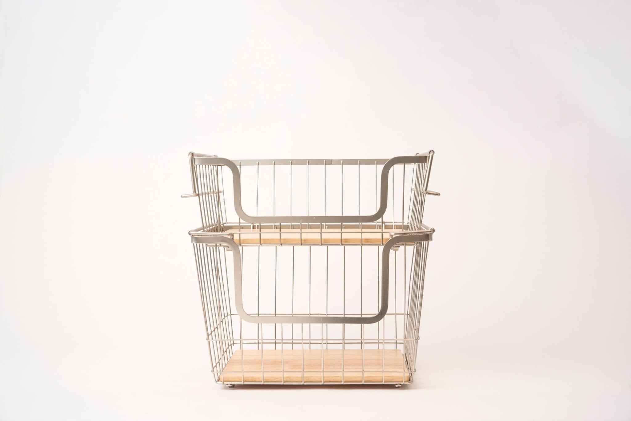 Stackable Hanging Metal Basket Brushed Nickel | Kitchen & Homeware Australia | Pullen and Co
