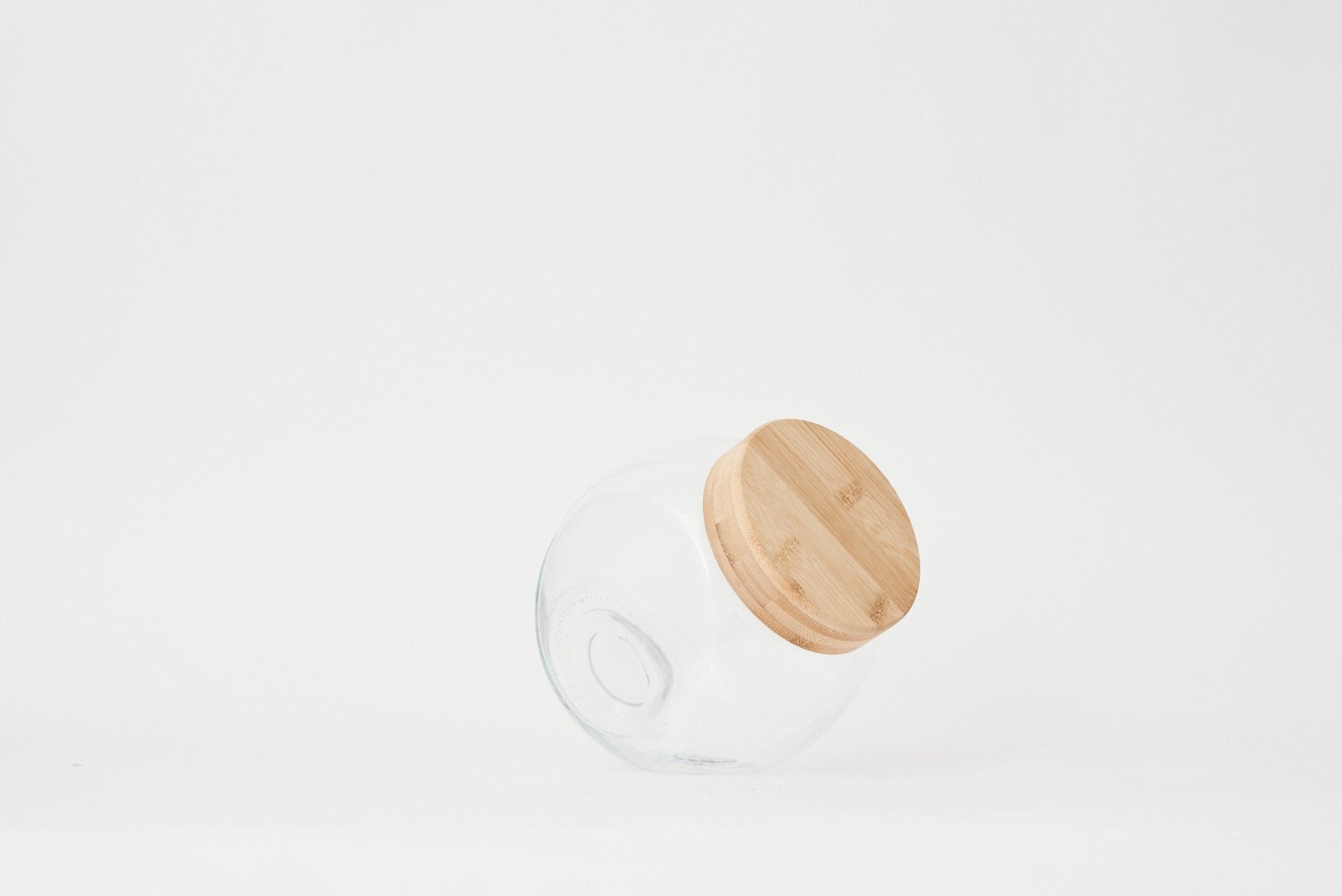 Tilted Glass Storage Jar with Wooden Lid | Kitchen & Homeware Australia | Pullen and Co
