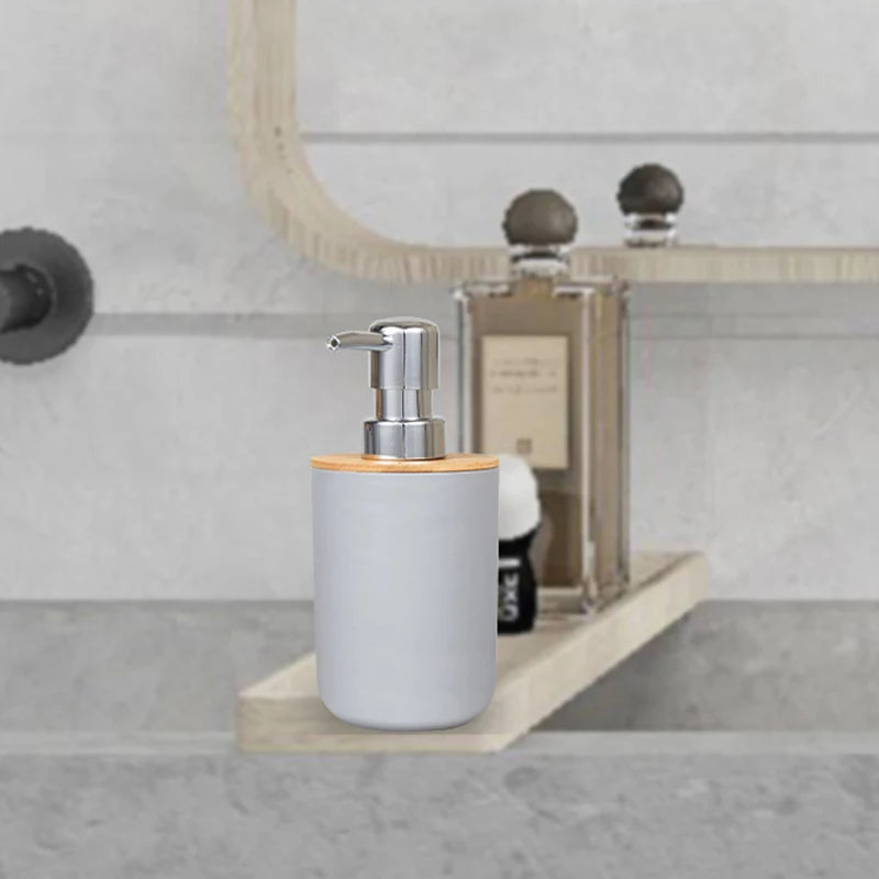 6-Piece Bathroom Accessories Set with Bamboo Accents
