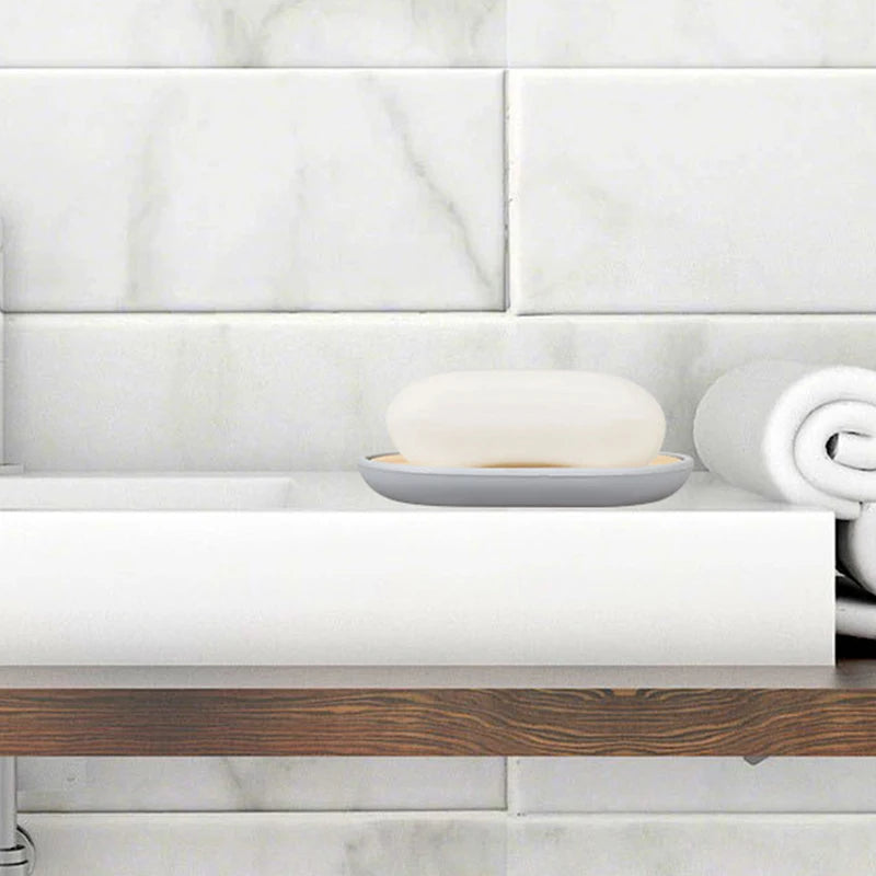 6-Piece Bathroom Accessories Set with Bamboo Accents