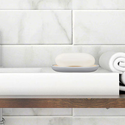 6-Piece Bathroom Accessories Set with Bamboo Accents