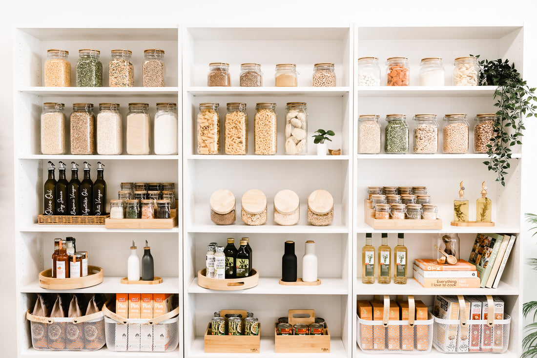Tilted Glass Storage Jar with Wooden Lid Pullen and Co