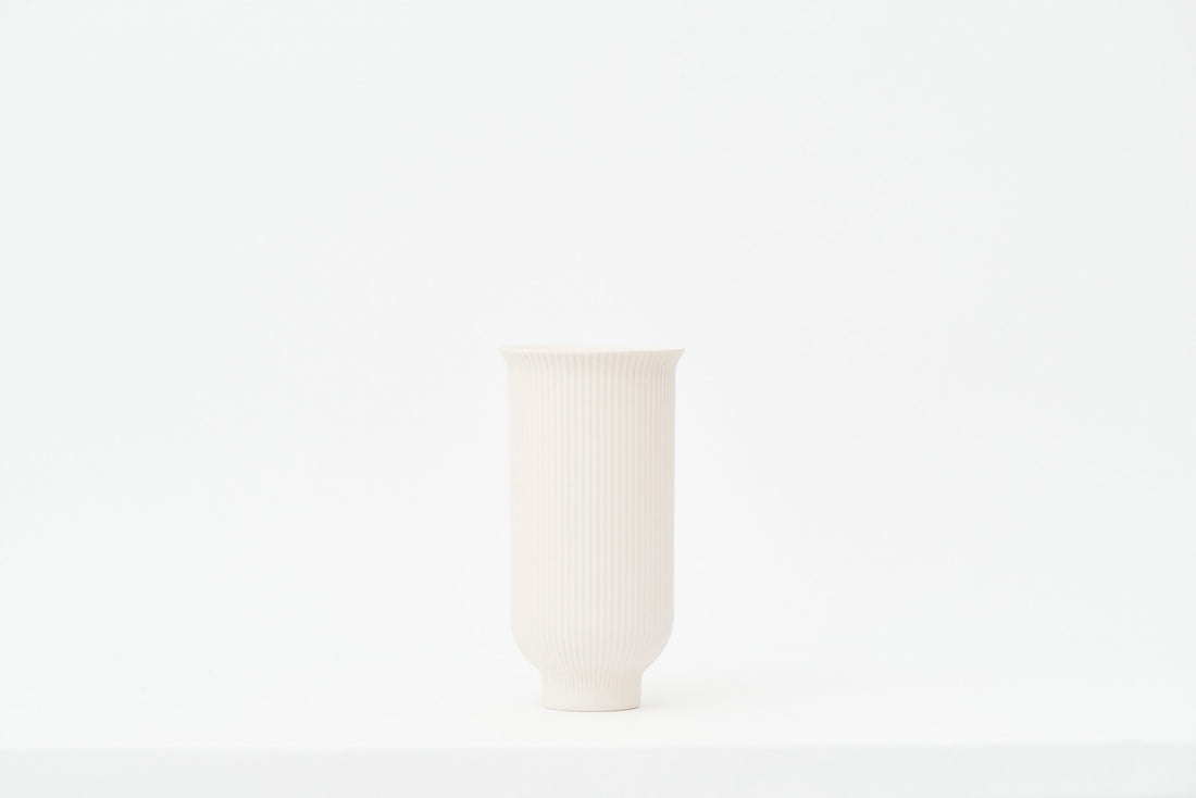 Pullen and Co Home Decor Hayley - Ribbed Blush Vase (7641530138795)