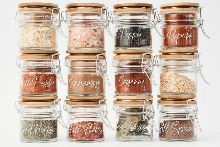 Pullen and Co 12-Piece Spice Clip Jar Set (FREE LABELS) (6626407645355)