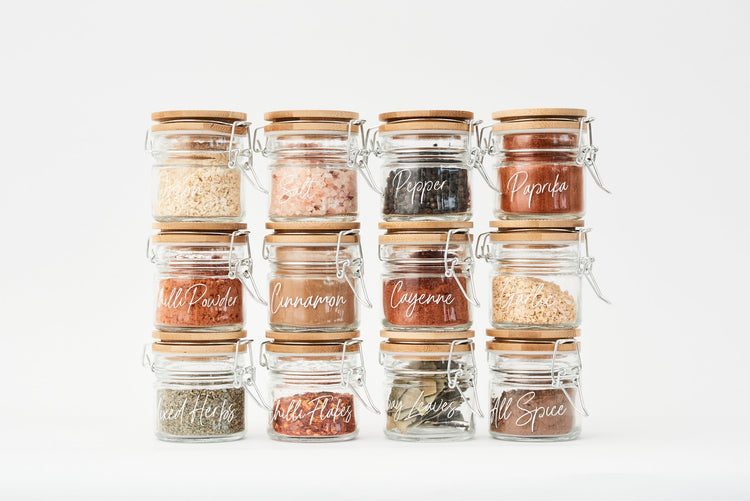 Pullen and Co 12-Piece Spice Clip Jar Set (FREE LABELS) (6626407645355)