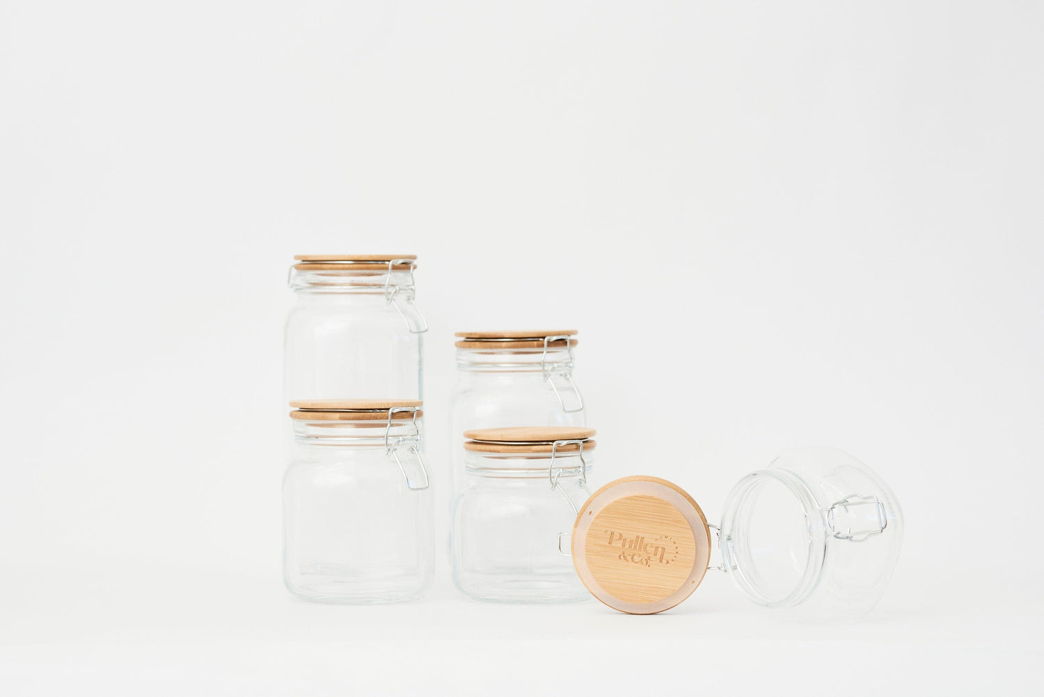 Pullen and Co 5-Piece Glass Clip Jars (FREE LABELS) (6194083594411)