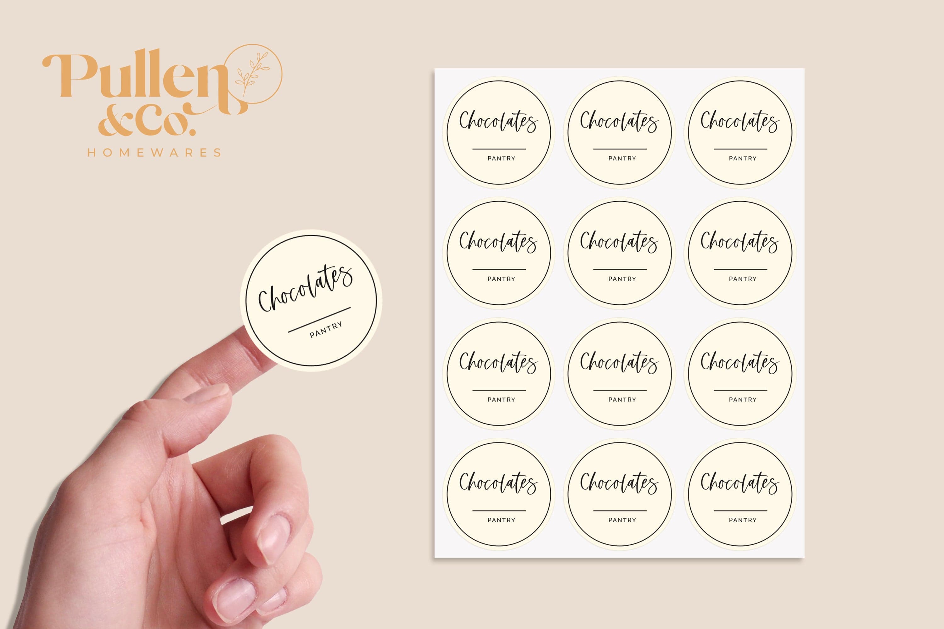 Pullen and Co Food &amp; Beverage Labels Round Sticker Labels (Custom) (7373036519595)