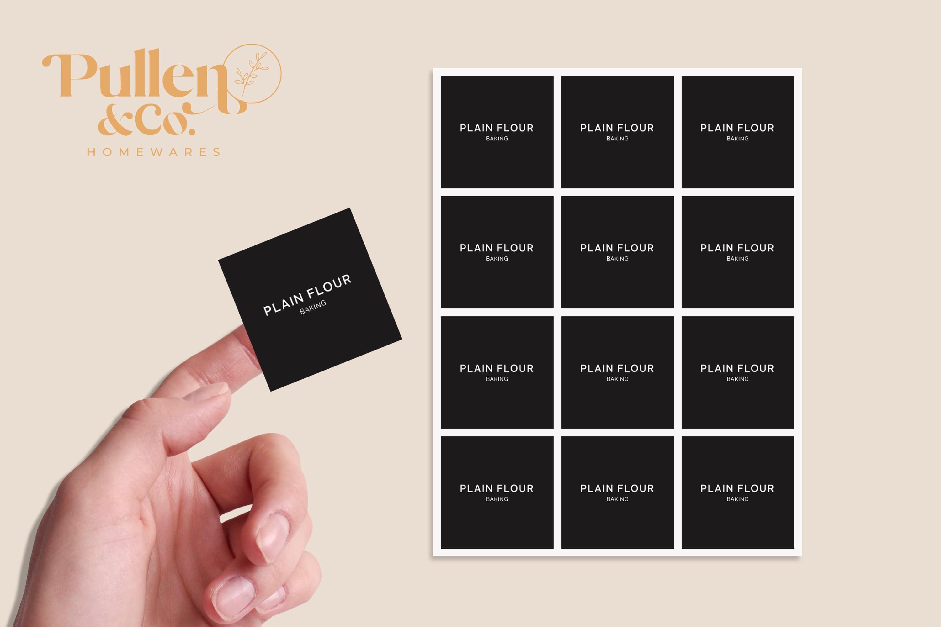 Pullen and Co Food &amp; Beverage Labels Square Sticker Labels (7357432037547)