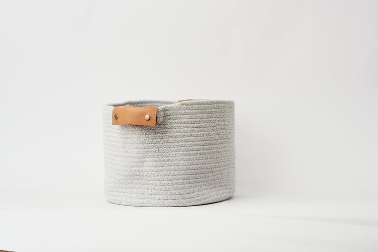 Pullen and Co Light Grey Cotton Rope Basket (FREE LABELS) (6729411559595)