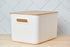 White Minimalist Storage Tubs with Wooden Lid | Kitchen & Homeware Australia | Pullen and Co