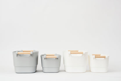 Pullen and Co Plastic and Bamboo Storage Basket (FREE LABELS) (6727170687147)