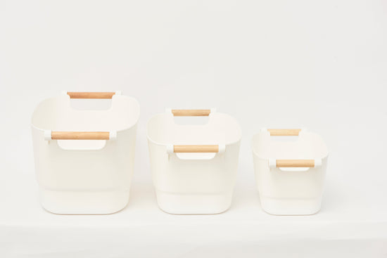 Pullen and Co Plastic and Bamboo Storage Basket (FREE LABELS) (6727170687147)