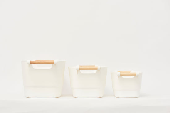 Pullen and Co Plastic and Bamboo Storage Basket (FREE LABELS) (6727170687147)