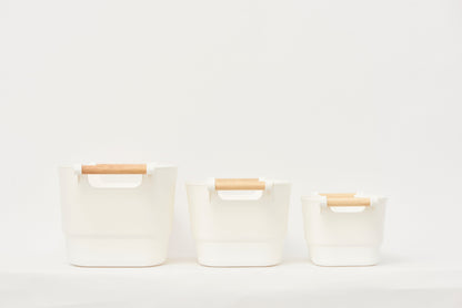 Pullen and Co Plastic and Bamboo Storage Basket (FREE LABELS) (6727170687147)