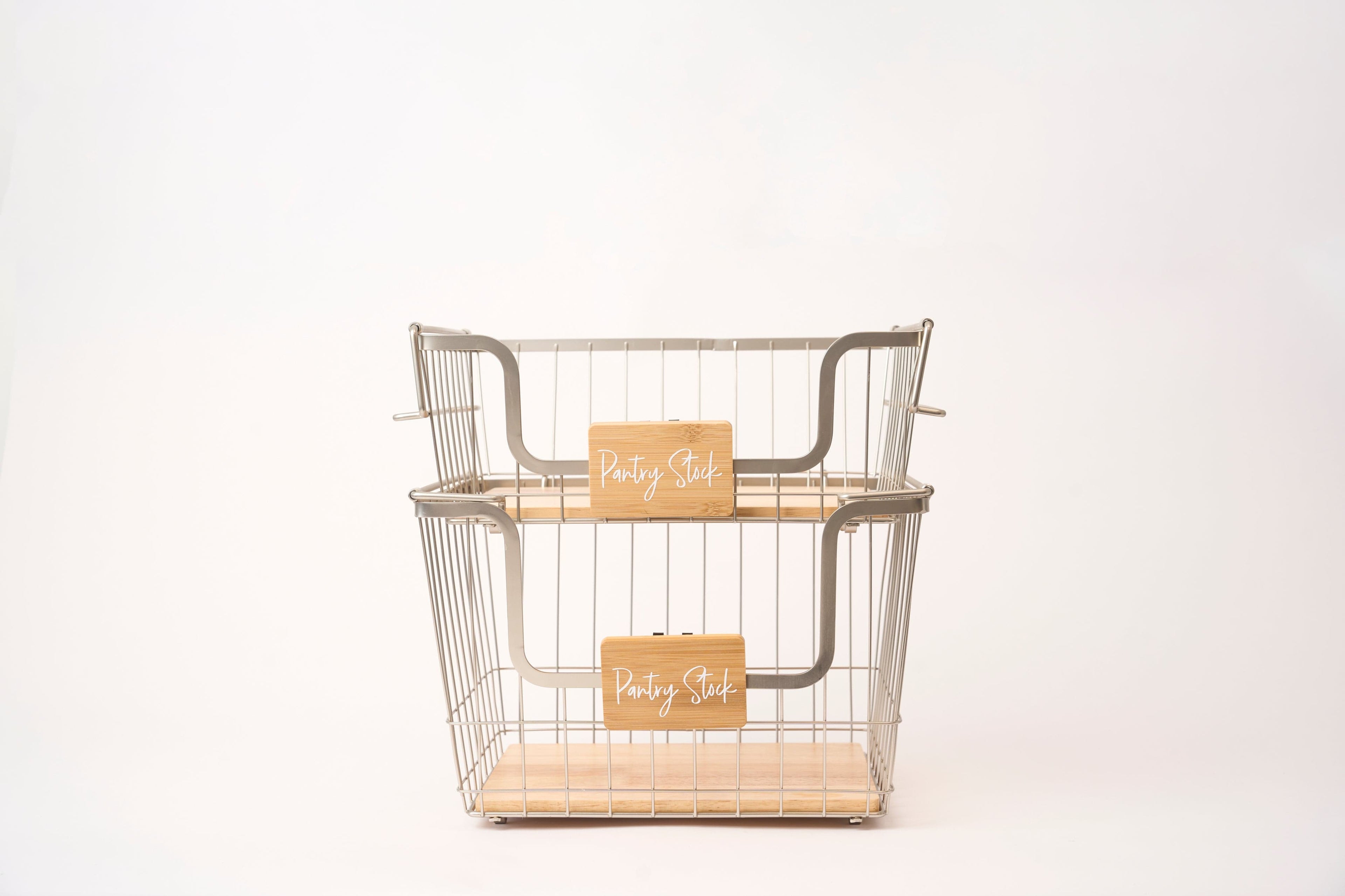 Pullen and Co Stackable Hanging Metal Basket Brushed Nickel (7521532838059)