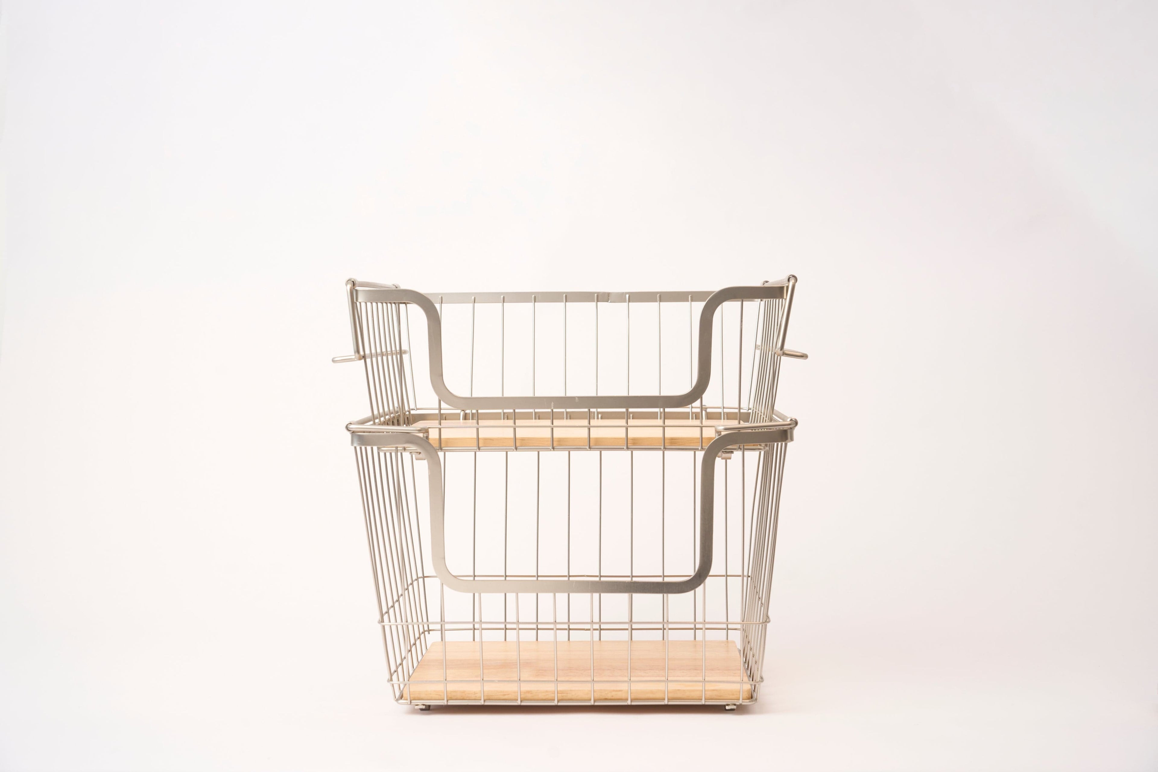 Pullen and Co Stackable Hanging Metal Basket Brushed Nickel (7521532838059)