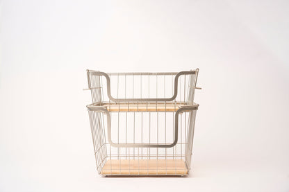 Pullen and Co Stackable Hanging Metal Basket Brushed Nickel (7521532838059)